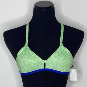 Jolyn Vent Bikini Top Green Blue Trim Large New‎ With Tags